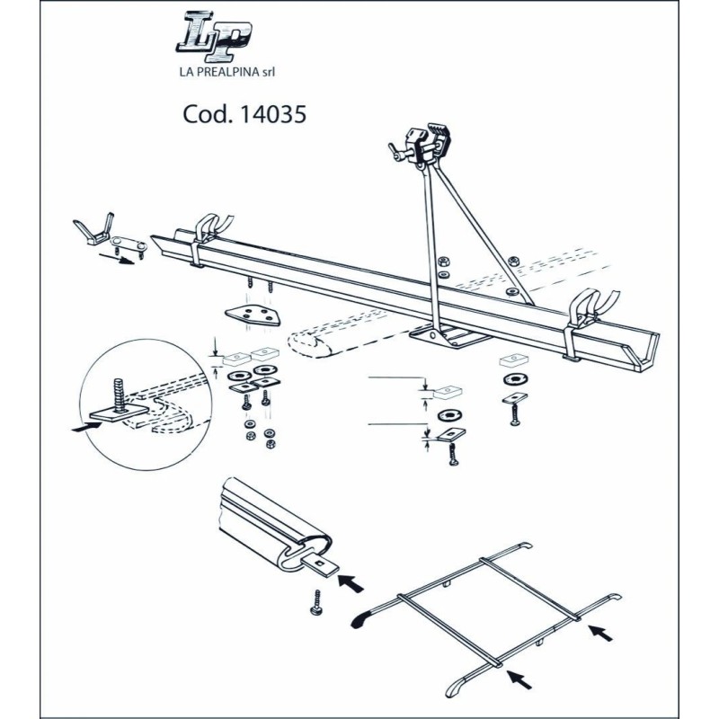 Accessorio - Kit Fissaggio per Cava A "T" 14035
