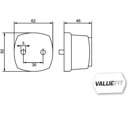 Valuefit L.pos Quadr Led Bia 357012021