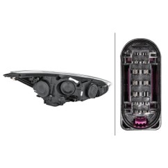 Proiettore sinistro (H7+H1+Drl) (C/Nero) (Led) Ford Focus dal 2014 354827151 - 14-354827151 - 14-354827151