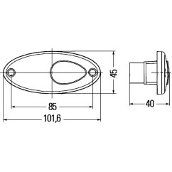 Luce laterale Largh. 101,6MM 12V 964295001 - 14-964295001 - 14-964295001