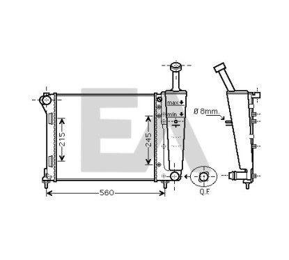 Radiatore per Fiat - 500 (312_) - 1.2 (312AXA1A) e altri modelli 366301641
