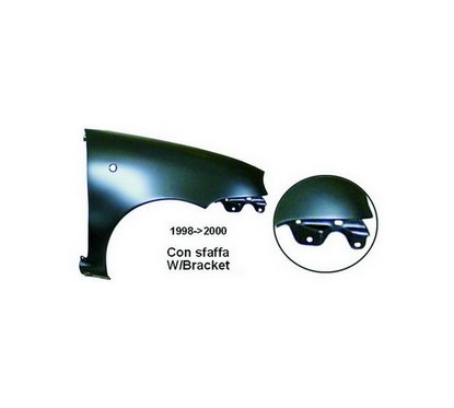 Parafango anteriore destro C/Staffa Seicento dal 199800 per Fiat Seicento (187) 196020060 - 55-196020060 - 55-196020060