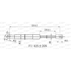 Molla A Gas Portellone posteriore destro/Sinistro per Nissan Qashqai GSR6483.00 - 80-GSR6483.00 - 80-GSR6483.00