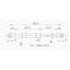 Molla A Gas destro/Sinistro Portellone posteriore (350N L.436MM) per Fiat Grande Punto (199), Punto (199) e Punto Evo FT3429055