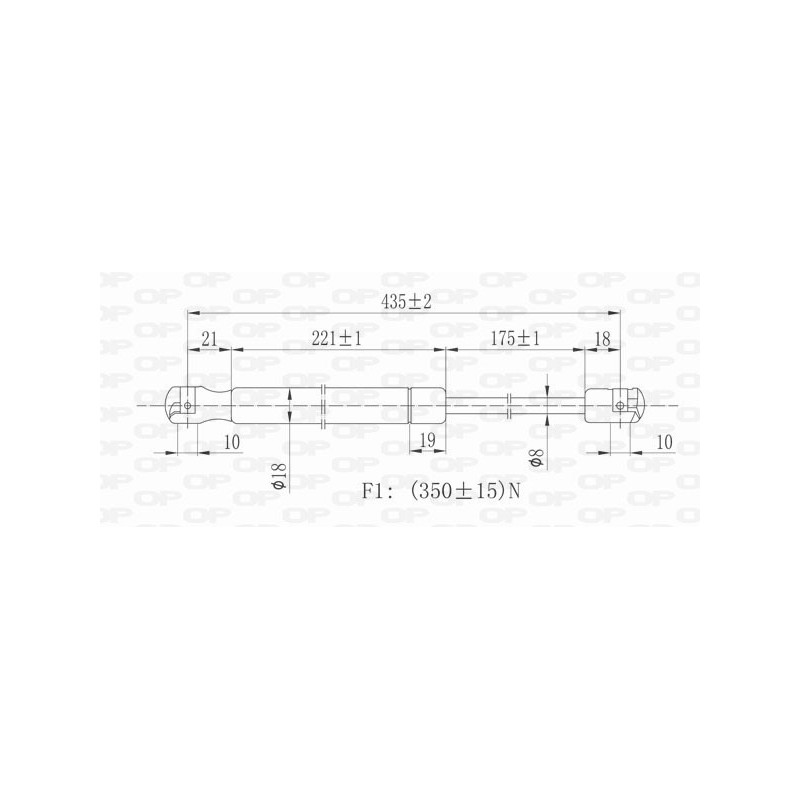 Molla A Gas destro/Sinistro Portellone posteriore (350N L.436MM) per Fiat Grande Punto (199), Punto (199) e Punto Evo FT3429055