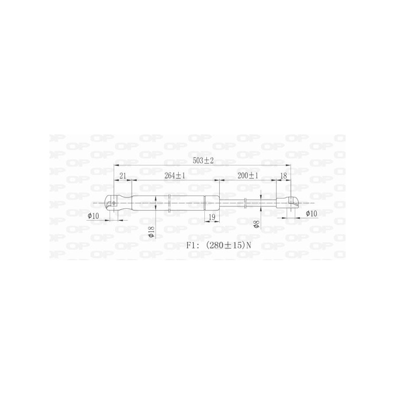 Molla A Gas Portellone posteriore destro/Sinistro per Fiat Panda e Panda 4X4 - Natural Power GSR6002.00