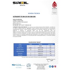ULTRASINT FE SAE 0W-20 VW 508/509 (Tanica 20L) | Olio Sintetico API SP | ACEA C6 | 10220 - 27O-10220 - 27O-10220