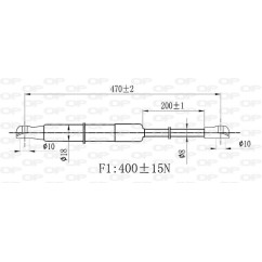 Molla A Gas destro/Sinistro Portellone posteriore (400N L.470MM) per Dacia Sandero e Sandero Stepway DA2249055