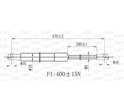 Molla A Gas destro/Sinistro Portellone posteriore (400N L.470MM) per Dacia Sandero e Sandero Stepway DA2249055 -