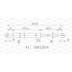 Molla A Gas destro/Sinistro Portellone posteriore (430N L.470MM) per Citroen C3 CI3249055