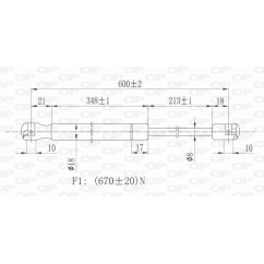 Molla A Gas destro/Sinistro Portellone posteriore (670N per Citroen Nemo, Fiat Fiorino e Fiorino Qubo e altri modelli