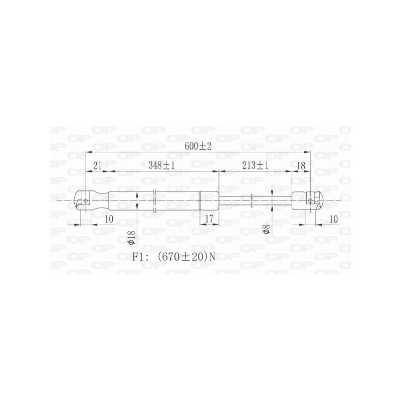 Molla A Gas destro/Sinistro Portellone posteriore (670N per Citroen Nemo, Fiat Fiorino e Fiorino Qubo e altri modelli FT9079055