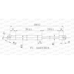 Molla A Gas destro/Sinistro Portellone posteriore (Mod. Sportback) (410N L.531MM) per Audi A3 (8P1) e A3 (8V1) AD3209065
