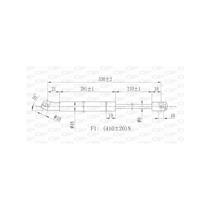 Molla A Gas destro/Sinistro Portellone posteriore (Mod. Sportback) (410N L.531MM) per Audi A3 (8P1) e A3 (8V1) AD3209065