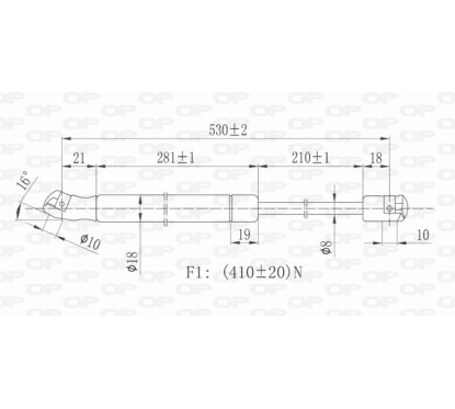 Molla A Gas destro/Sinistro Portellone posteriore (Mod. Sportback) (410N L.531MM) per Audi A3 (8P1) e A3 (8V1) AD3209065 -