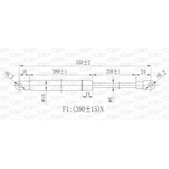Molla A Gas Portellone posteriore destro/Sinistro per Fiat Panda GSR6012.00 - 80-GSR6012.00 - 80-GSR6012.00