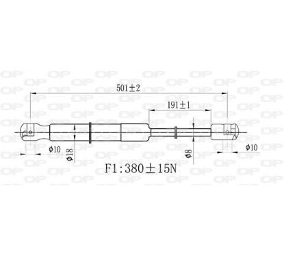 Molla A Gas Portellone posteriore destro/Sinistro per Nissan Micra (K13) GSR6506.00 - 80-GSR6506.00 - 80-GSR6506.00