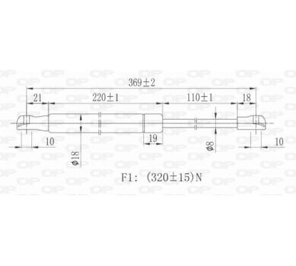Molla A Gas destro/Sinistro Portellone posteriore (320N L.370MM) per Bmw 3 (E90) e 3 (E90/E91) BM0249055 - 64-BM0249055 -