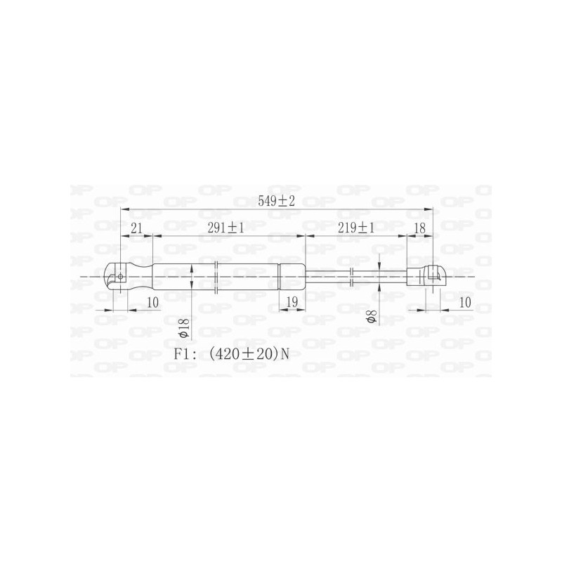 Molla A Gas destro/Sinistro Portellone posteriore (420N L.549MM) per Citroen C3 Picasso CI7059055