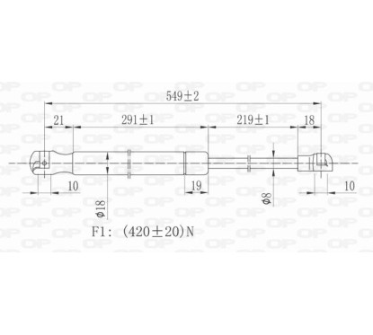 Molla A Gas destro/Sinistro Portellone posteriore (420N L.549MM) per Citroen C3 Picasso CI7059055 - 64-CI7059055 -