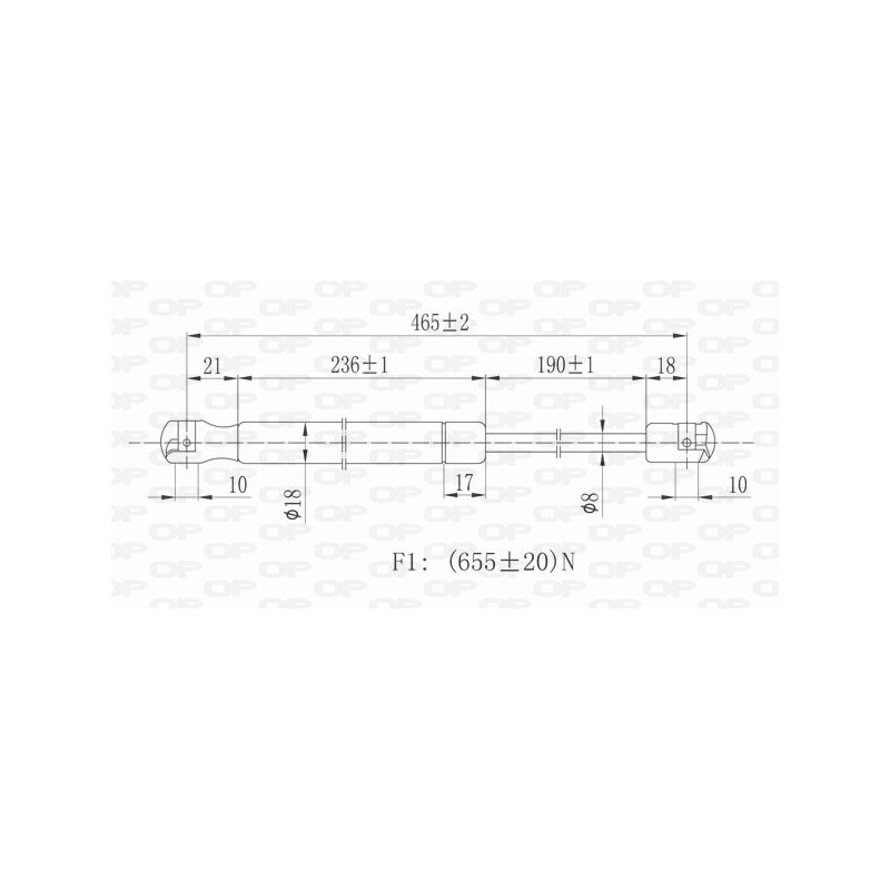 Molla A Gas destro/Sinistro Portellone posteriore (655N L.465MM) per Ford Focus FD4209065