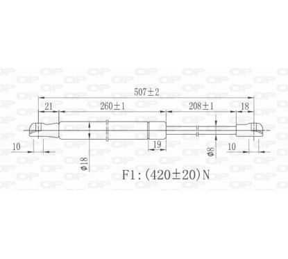 Molla A Gas Portellone posteriore destro/Sinistro per Fiat Marea (185), Opel Agila e Suzuki Splash GSR6044.00 -