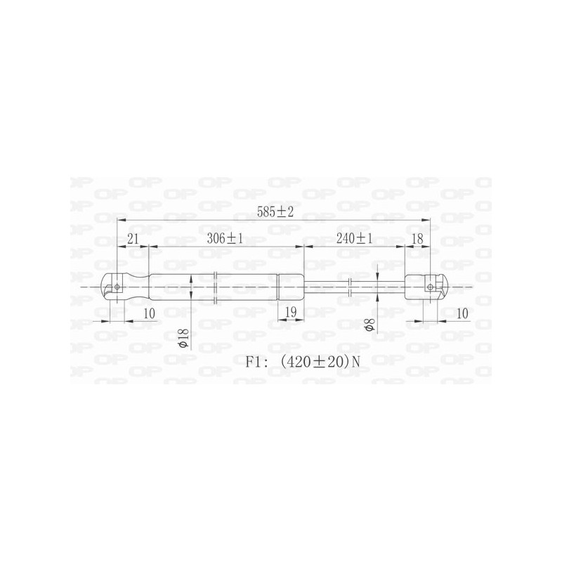 Molla A Gas destro/Sinistro Portellone posteriore (Mod. Sw) (420N L.583,5MM) per Ford Focus FD4269065