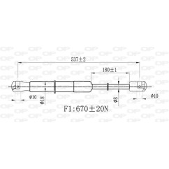 Molla A Gas destro/Sinistro Portellone posteriore (Mod. Sw) (670N L.537MM) per Ford Focus FD4289065