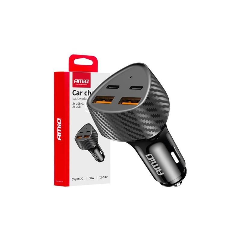 Car Charger 50W 2XUSB-A + 2XUSB-C - 04284
