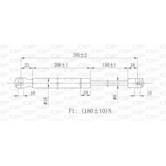 Molla A Gas destro/Sinistro Lunotto posteriore (Mod. Sw) (180N L.393MM) per Fiat Stilo (192) FT4209095