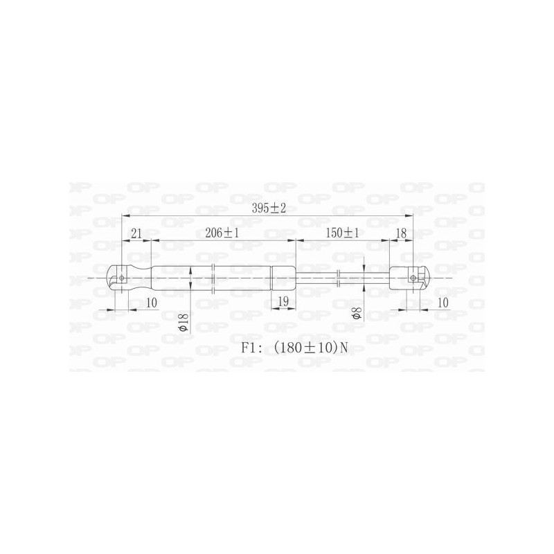 Molla A Gas destro/Sinistro Lunotto posteriore (Mod. Sw) (180N L.393MM) per Fiat Stilo (192) FT4209095
