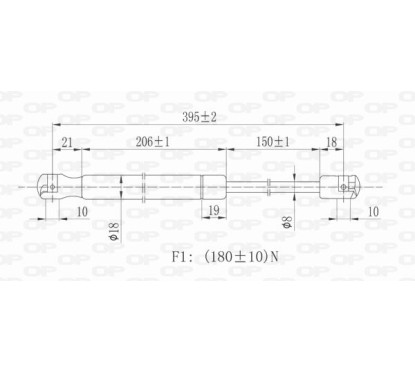Molla A Gas destro/Sinistro Lunotto posteriore (Mod. Sw) (180N L.393MM) per Fiat Stilo (192) FT4209095 - 64-FT4209095 -