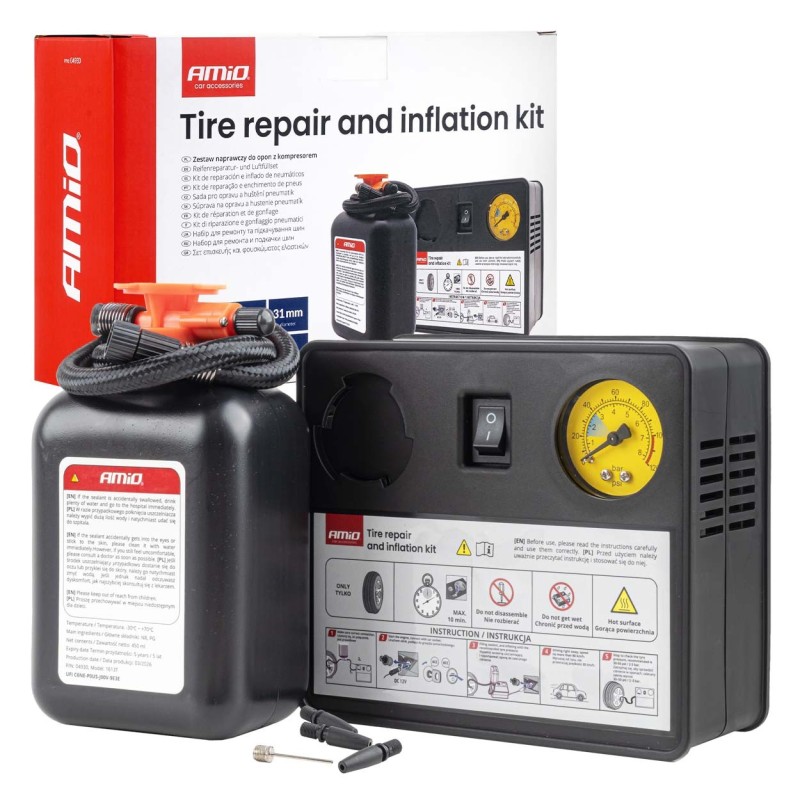 Kit di Riparazione e Gonfiaggio Pneumatici (12V) 04930