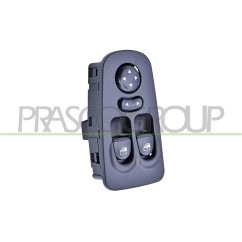 Pulsantiera 2 Interruttori Alz. Porta anteriore sinistro Nera C/Reg. Retrovisori (16 Pins) LA002WS04 - 64-LA002WS04 -