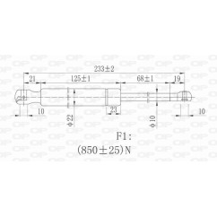 Molla A Gas destro/Sinistro Cofano (850N L.234MM) per Mercedes Classe M (W163) ME8209005 - 64-ME8209005 - 64-ME8209005