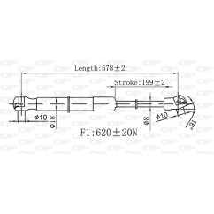Molla A Gas Portellone posteriore destro/Sinistro per Hyundai Tucson GSR6567.00 - 80-GSR6567.00 - 80-GSR6567.00