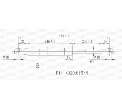 Molla A Gas Portellone posteriore destro/Sinistro per Lancia Y (840A) GSR6022.00 - 80-GSR6022.00 - 80-GSR6022.00