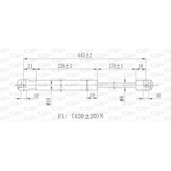 Molla A Gas Portellone posteriore destro/Sinistro per Citroen C3 e Nissan Micra (K14) GSR6023.00 - 80-GSR6023.00 -