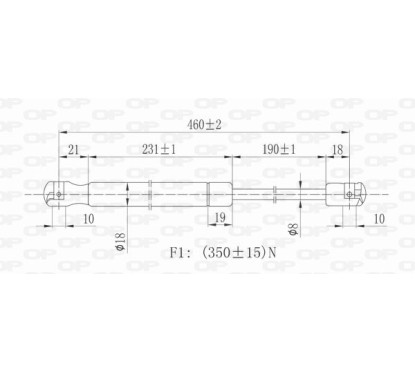 Molla A Gas Portellone posteriore destro/Sinistro per Fiat 500 (312) GSR6040.00 - 80-GSR6040.00 - 80-GSR6040.00