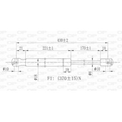 Molla A Gas Portellone posteriore destro/Sinistro per Toyota Yaris GSR6121.00 - 80-GSR6121.00 - 80-GSR6121.00