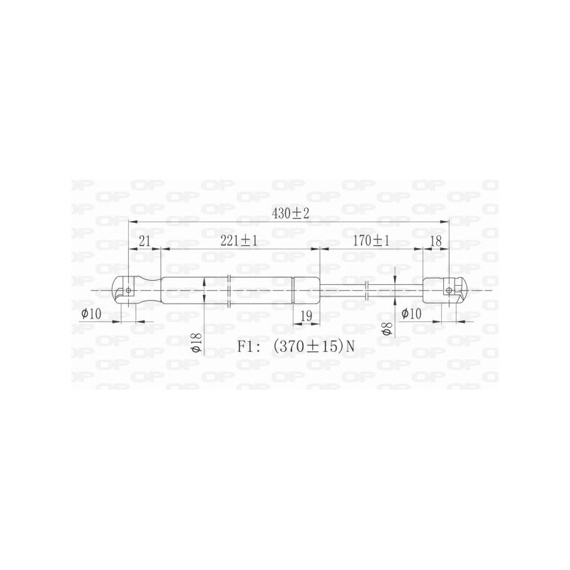 Molla A Gas Portellone posteriore destro/Sinistro per Toyota Yaris GSR6121.00