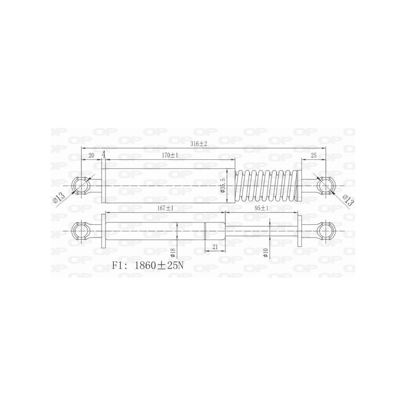 Molla A Gas Portellone posteriore destro/Sinistro per Volkswagen Touareg GSR6125.00