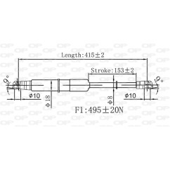 Molla A Gas Portellone posteriore destro/Sinistro per Toyota Yaris GSR6584.00