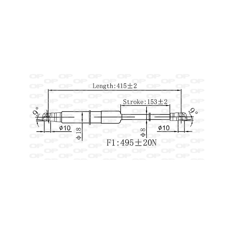 Molla A Gas Portellone posteriore destro/Sinistro per Toyota Yaris GSR6584.00