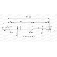 Molla A Gas Portellone posteriore destro/Sinistro per Citroen C4 Picasso GSR6147.00