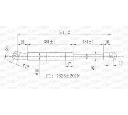 Molla A Gas Portellone posteriore destro/Sinistro per Citroen C4 Picasso GSR6147.00 - 80-GSR6147.00 - 80-GSR6147.00
