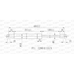 Molla A Gas destro/Sinistro Cofano (Mod. Berlina/Sw) (300N L.397MM) per Alfa Romeo 156 (932) AA0809005 - 64-AA0809005 -