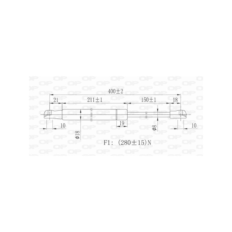 Molla A Gas destro/Sinistro Cofano (Mod. Berlina/Sw) (300N L.397MM) per Alfa Romeo 156 (932) AA0809005