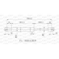 Molla A Gas destro/Sinistro Portellone posteriore (Mod. Sw) (620N L.350MM) per Alfa Romeo 156 (932) AA0809065 - 64-AA0809065