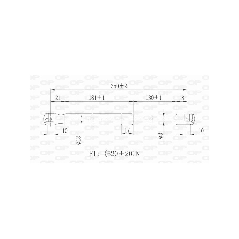 Molla A Gas destro/Sinistro Portellone posteriore (Mod. Sw) (620N L.350MM) per Alfa Romeo 156 (932) AA0809065